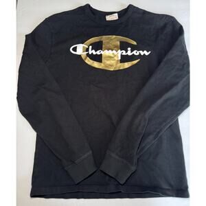 Champion x Timberland Heritage Long Sleeve Shirt Black Gold Collab Mens Medium